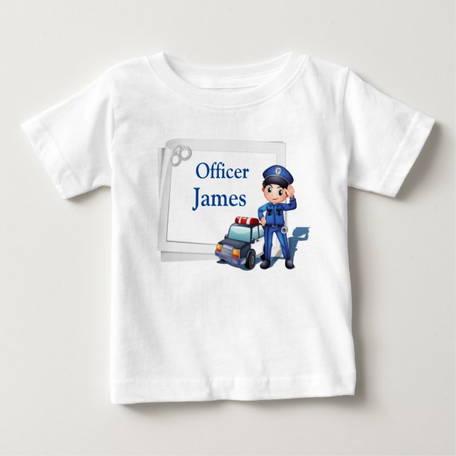 Camiseta De Bebé Oficial de policía personalizado (Anverso)