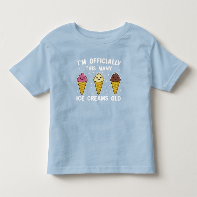 Camiseta De Bebé Oficialmente, soy de los muchos helados viejos 3 a (Anverso)