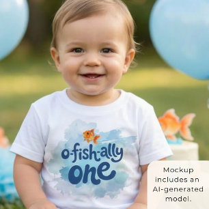 Camiseta De Bebé Ofishally One Niño Pescador Cumpleaños 1