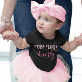 Camiseta De Bebé Oh Baby Personalizado Rosa Niña Femenina