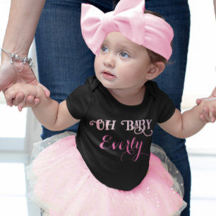 Camiseta De Bebé Oh Baby Personalizado Rosa Niña Femenina