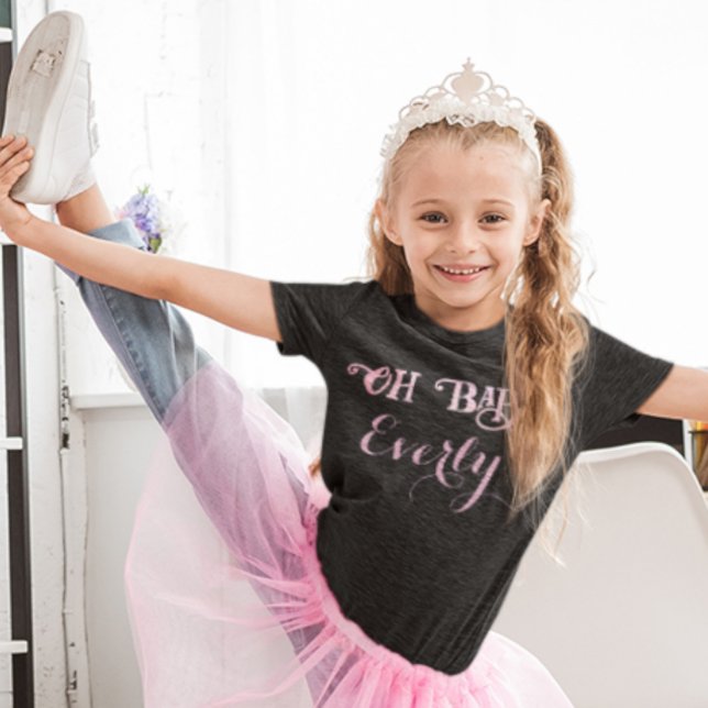 Camiseta De Bebé Oh Baby Personalizado Rosa Niña Femenina (Subido por el creador)