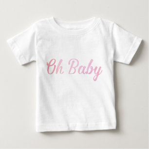 Camiseta De Bebé Oh bebé chica rosa personalizada