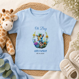 Camiseta De Bebé ¡Oh Chico! Baby Shower de Jirafa Bebé