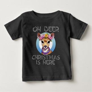 Camiseta De Bebé Oh Deer Christmas is Here