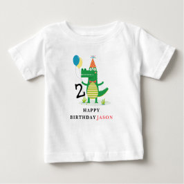 Camiseta De Bebé Oh Snap Caimán Lindo en Cumpleaños de Niños en Pan