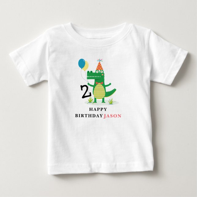 Camiseta De Bebé Oh Snap Cute Alligator en Swamp Kids Cumpleaños (Anverso)
