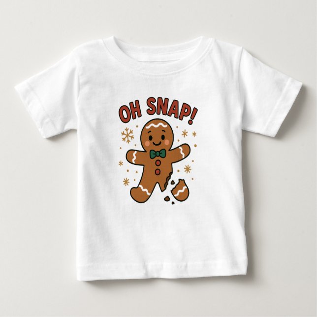 Camiseta De Bebé Oh Snap! Funny Gingerbread Cookie Christmas Design (Anverso)