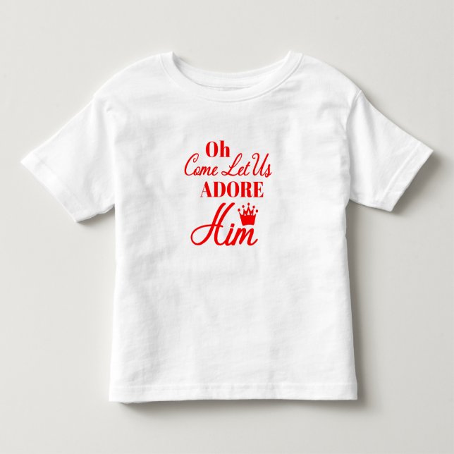 Camiseta De Bebé Oh viene nos dejó adorarlo el navidad cristiano (Anverso)