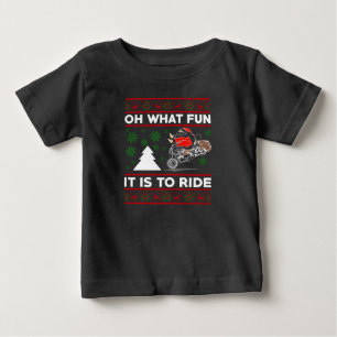 Camiseta De Bebé Oh What Fun It Is To Ride Santa Motocross Dirt Bik