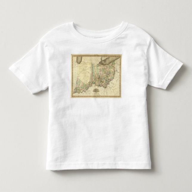 Camiseta De Bebé Ohio e Indiana 2 (Anverso)