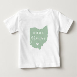 Camiseta De Bebé Ohio Home Grown | Mapa estatal de colores editable
