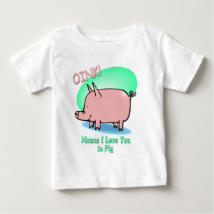 Camiseta De Bebé Oink medios te amo