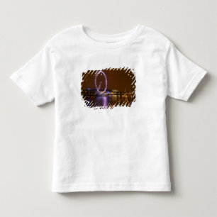 Camiseta De Bebé Ojo de Londres, río Támesis y luces de