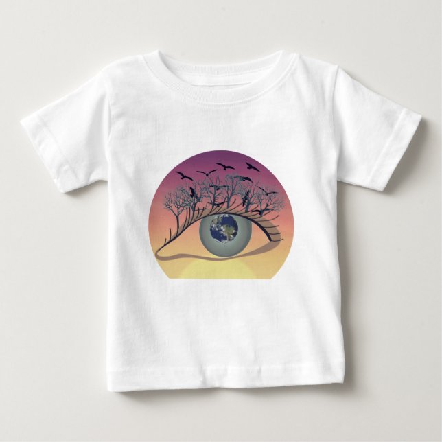 Camiseta De Bebé Ojo en el mundo - Naturaleza y arte de la Tierra (Anverso)