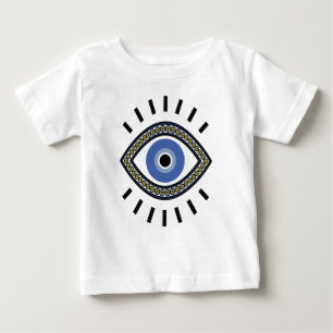 Camiseta De Bebé Ojo malvado étnico, abalorios de ojos azules grie