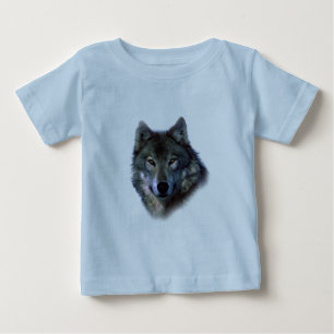 Camiseta De Bebé Ojos de Lobo Gris