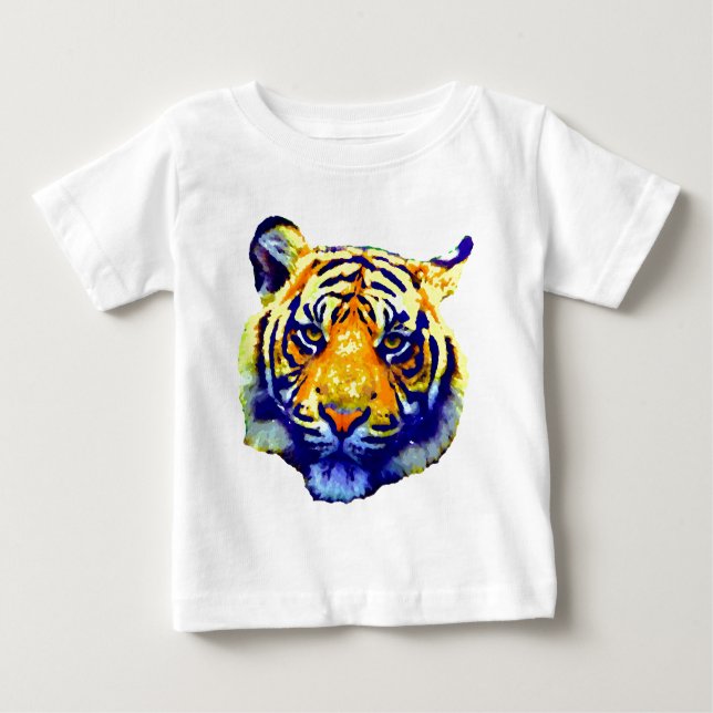 Camiseta De Bebé Ojos de Tigre Arte Pop (Anverso)
