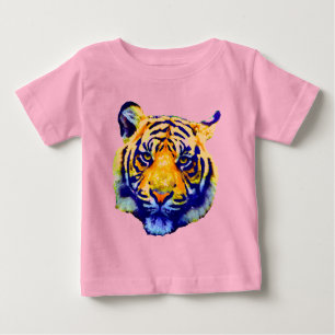 Camiseta De Bebé Ojos de Tigre Pop Art