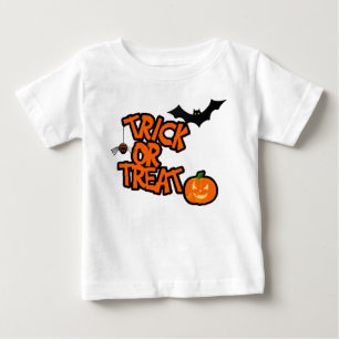 Camiseta De Bebé Ojos en la parte trasera... Truco o trato Hallowee
