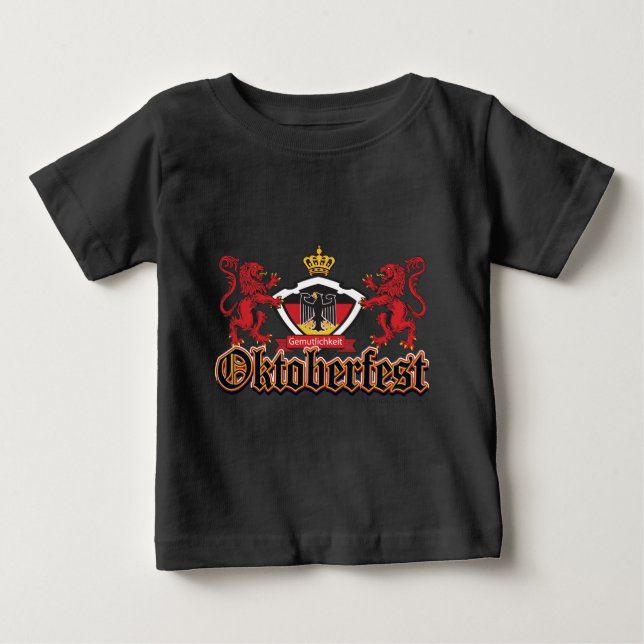 Camiseta De Bebé Oktoberfest 2 leones (Anverso)