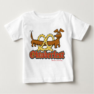 Camiseta De Bebé Oktoberfest Dachshund y Pretzel