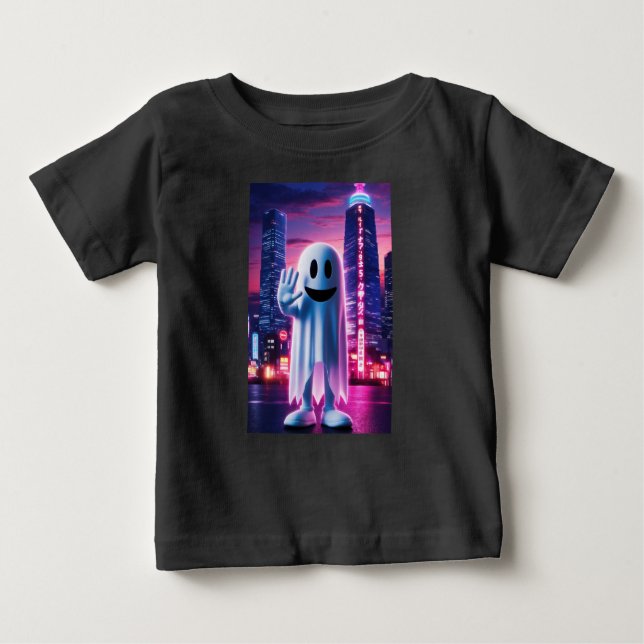Camiseta De Bebé Ola y Luces Urbanas Ghostly (Anverso)