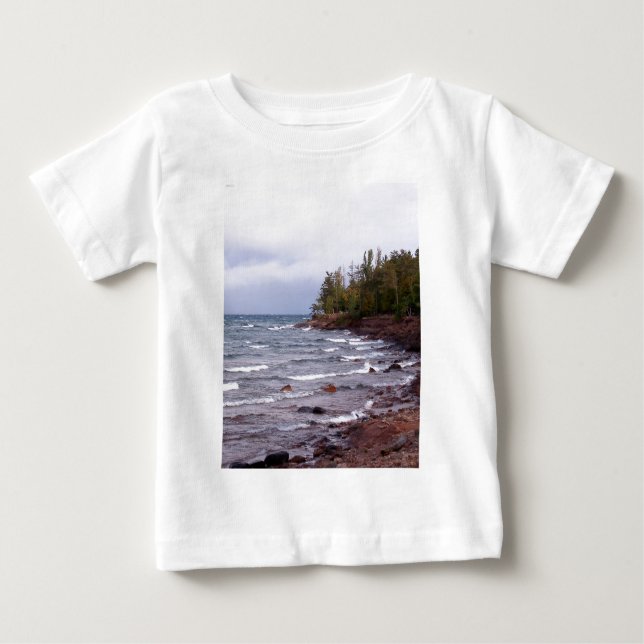 Camiseta De Bebé Olas del lago Superior (Anverso)