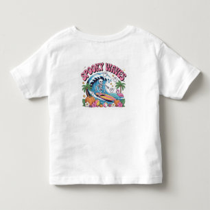 Camiseta De Bebé Olas espeluznantes Halloween esqueleto de surf tro