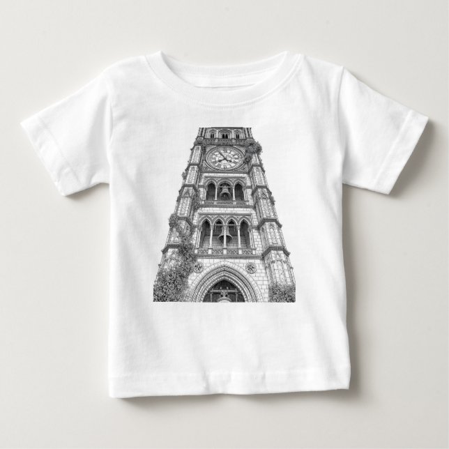 Camiseta De Bebé Old Clock Tower with Bells and Climbing Roses Colo (Anverso)