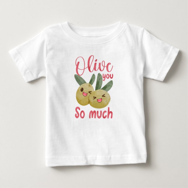 Camiseta De Bebé Olive You Tanta Graciosa Comida Pun (Anverso)