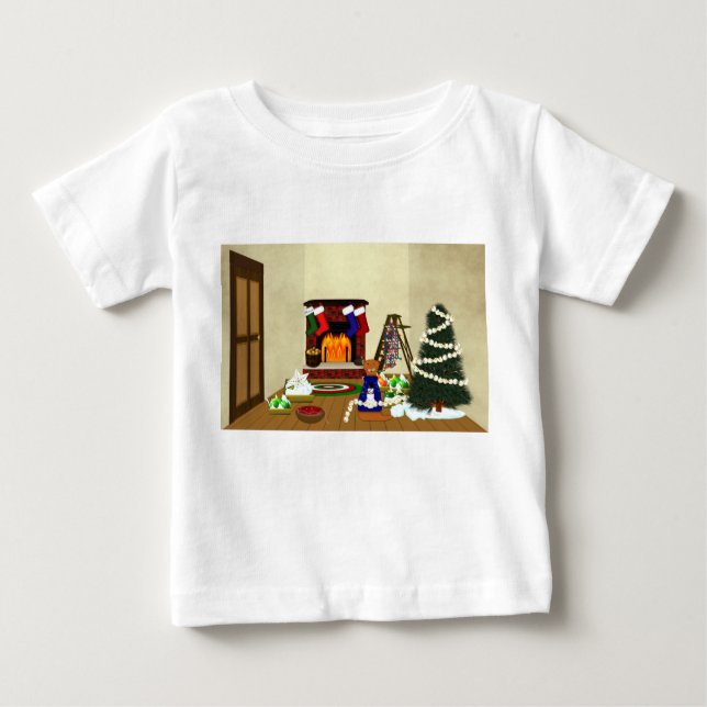 Camiseta De Bebé Oliver Decorates para Navidades (Anverso)
