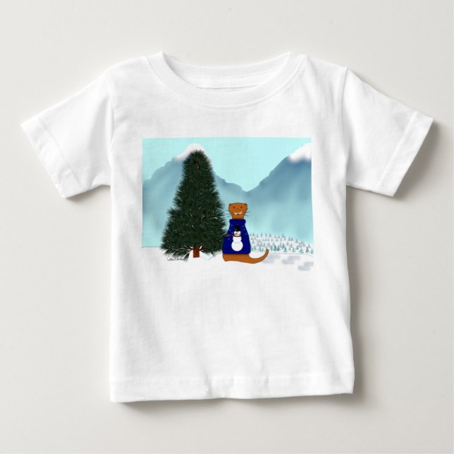 Camiseta De Bebé Oliver encuentra su árbol de Navidad (Anverso)