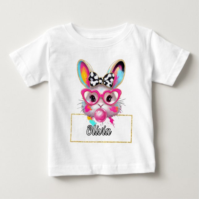 Camiseta De Bebé Olivia Bubble Easter Bunny (Anverso)
