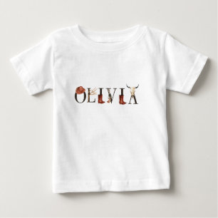 Camiseta De Bebé Olivia Cowboy Chica, Cowgirls occidentales, Chica