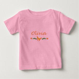 Camiseta De Bebé Olivia (Mariposa Naranja)