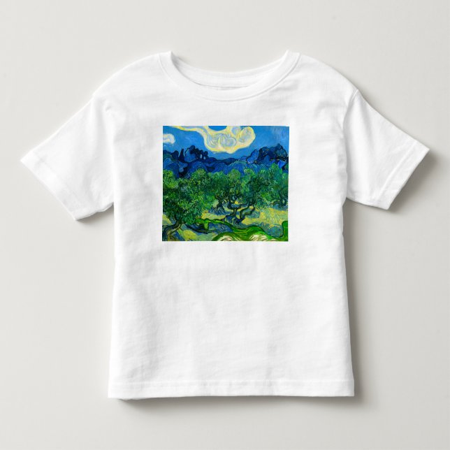 Camiseta De Bebé Olivos Van Gogh en un paisaje montañoso (Anverso)