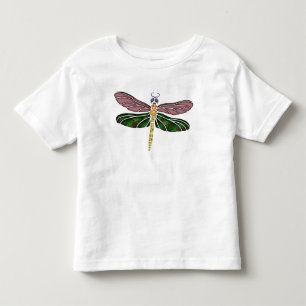 Camiseta De Bebé Olmo Shell y libélula del vitral