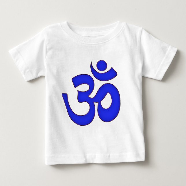 Camiseta De Bebé OM AZUL, aum, sánscrito, mantra, yoga, tantra (Anverso)