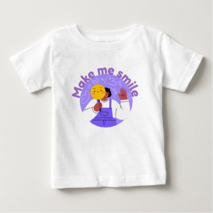 Camiseta De Bebé Ondas chicas y morado sonriente