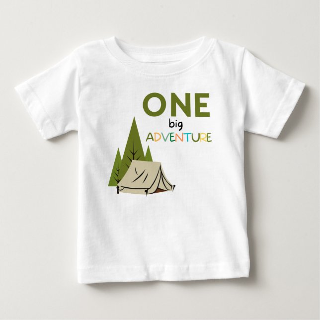 Camiseta De Bebé ONE big Adventure first birthday baby shirt (Anverso)