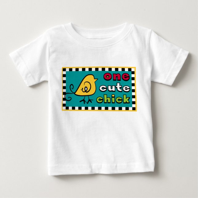 Camiseta De Bebé One Cute Chick Baby TShirt (Anverso)