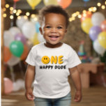 Camiseta De Bebé One Happy Dude Naranja de cumpleaños Smiley<br><div class="desc">¡Siempre agregamos nuevos diseños semanalmente!</div>