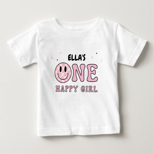 CAMISETA DE BEBÉ ONE HAPPY GIRL (Anverso)
