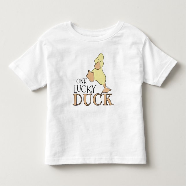 Camiseta De Bebé One Lucky Duck Cute Cartoon Graphic (Anverso)