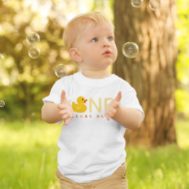 Camiseta De Bebé One Lucky Duck First Birthday Shirt