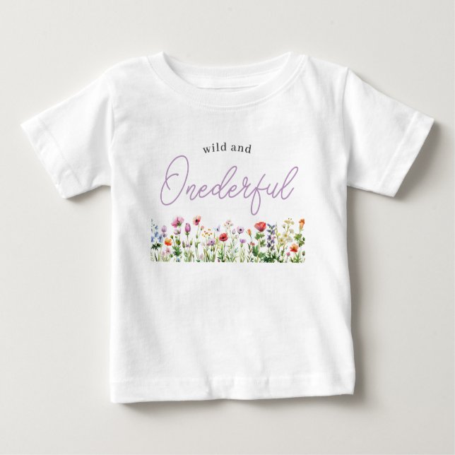 Camiseta De Bebé Onederful Wildflower 1er Cumpleaños (Anverso)