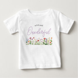Camiseta De Bebé Onederful Wildflower cumple 1 año