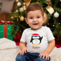 ONEderland de pingüino de monograma de invierno Cu