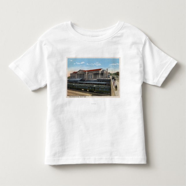 Camiseta De Bebé Opinión de estación de ferrocarril de Burlington (Anverso)